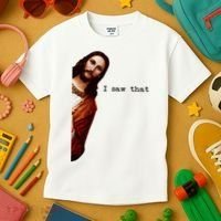 I Saw That Funny Jesus Christian Kids T-Shirt thumb 3