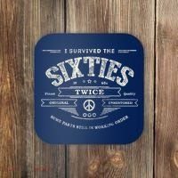 I Survived The Sixties Twice Built In 60s 60th Birthday Coaster thumb 0