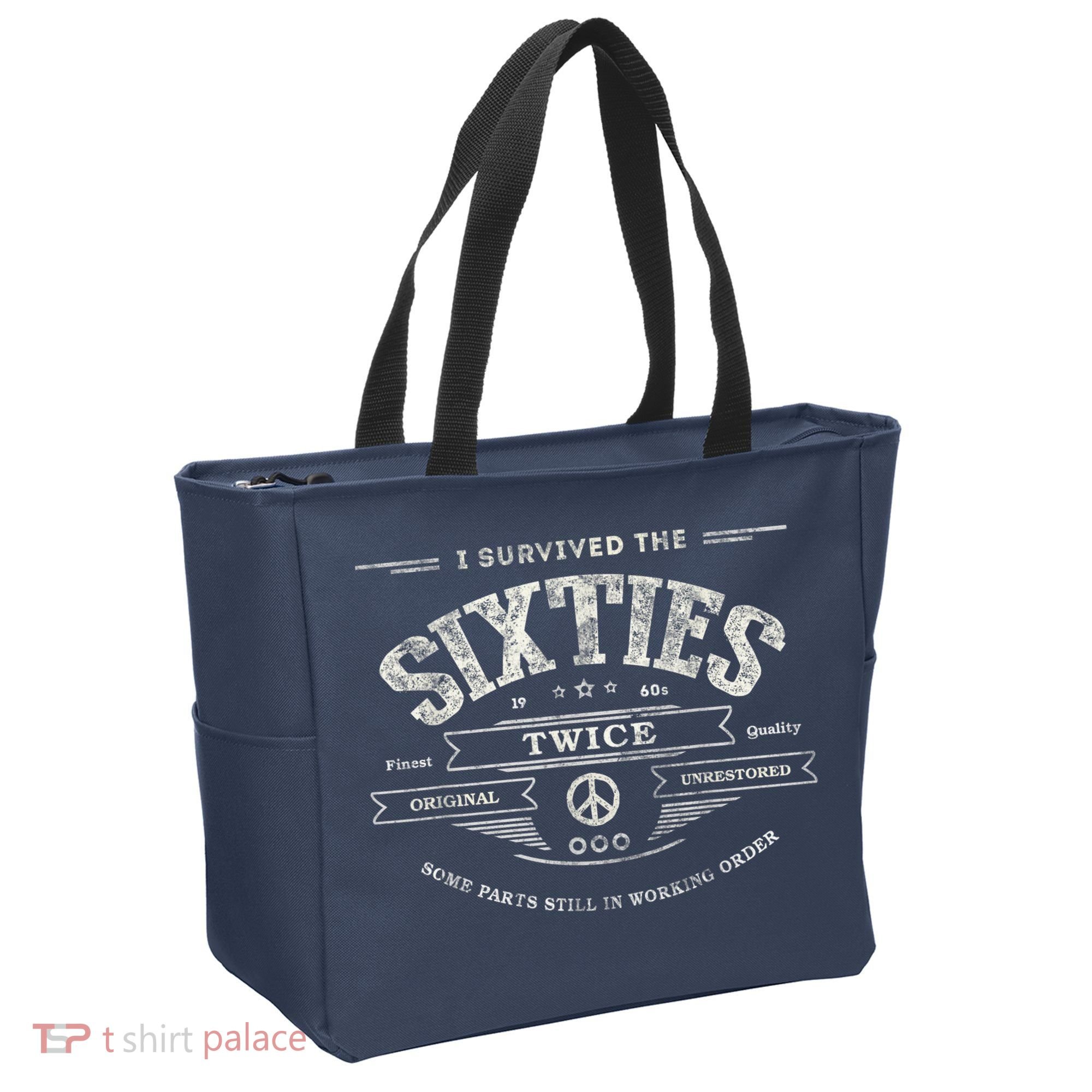 I Survived The Sixties Twice Built In 60s 60th Birthday Tote Bag
