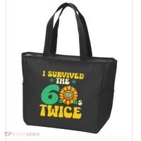 I Survived The 60s Twice Sixties 60s And 70s Year Sunflower Tote Bag thumb 3
