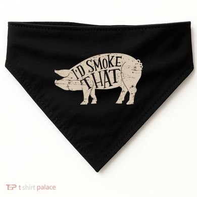 I'd Smoke That Pig Bbq Grilling Meaningful Gift USA-Made Doggie Bandana