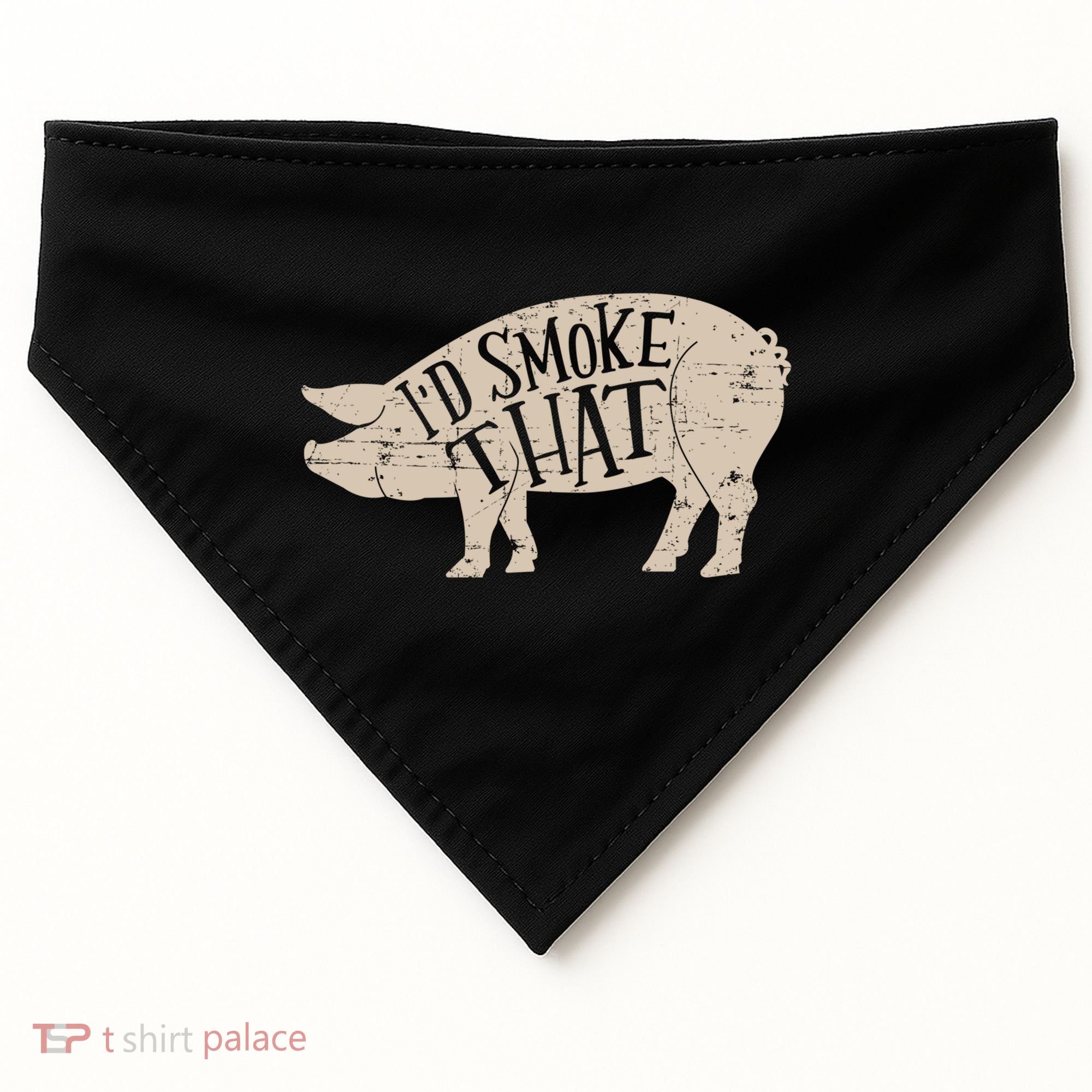 I'd Smoke That Pig Bbq Grilling Meaningful Gift USA-Made Doggie Bandana