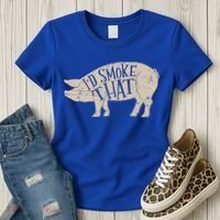 I'd Smoke That Pig Bbq Grilling Meaningful Gift Women's T-Shirt thumb 3