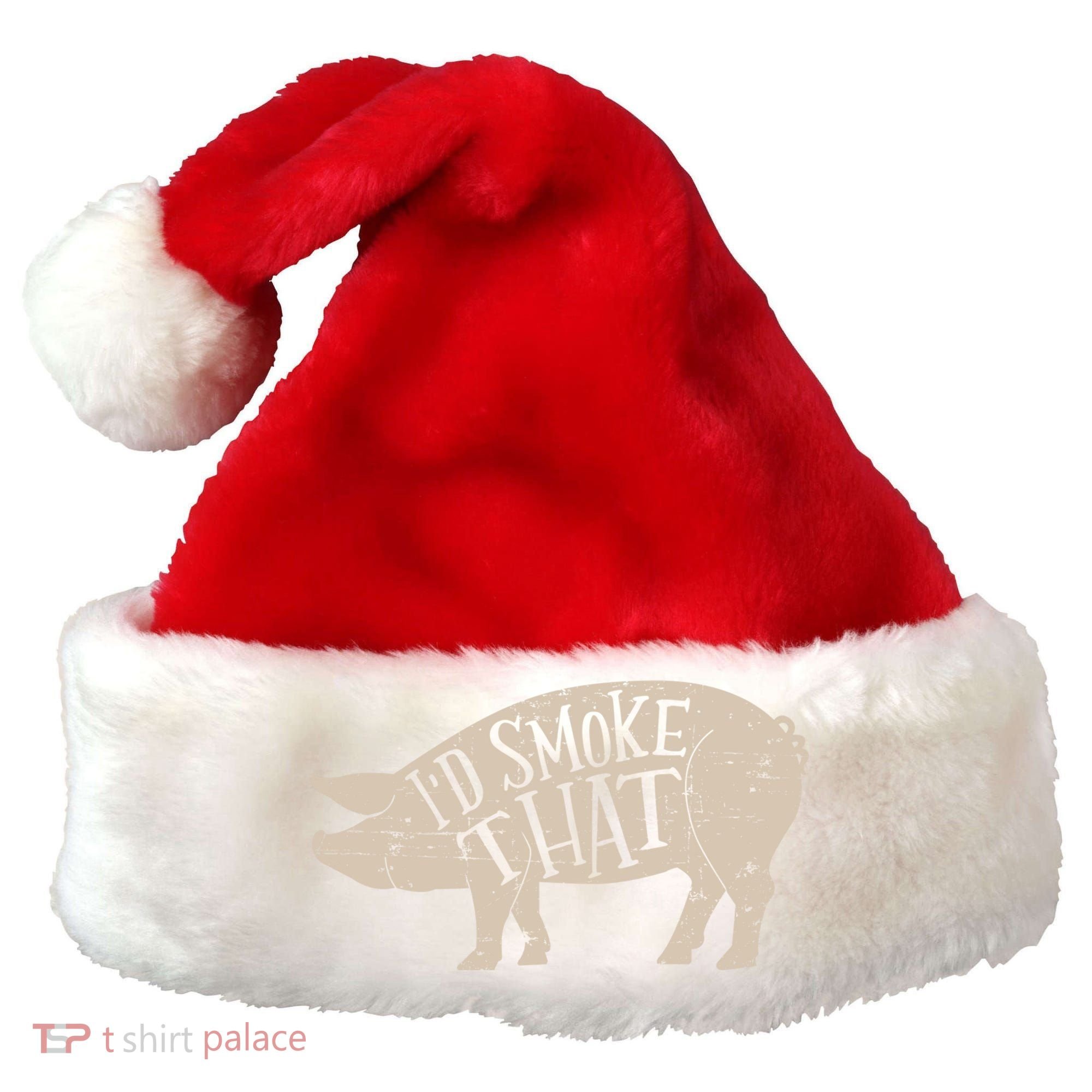I'd Smoke That Pig Bbq Grilling Meaningful Gift Santa Hat