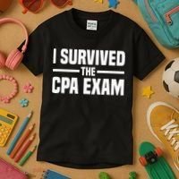 I Survived The CPA Exam Funny Certified Public Accountant Kids T-Shirt thumb 3