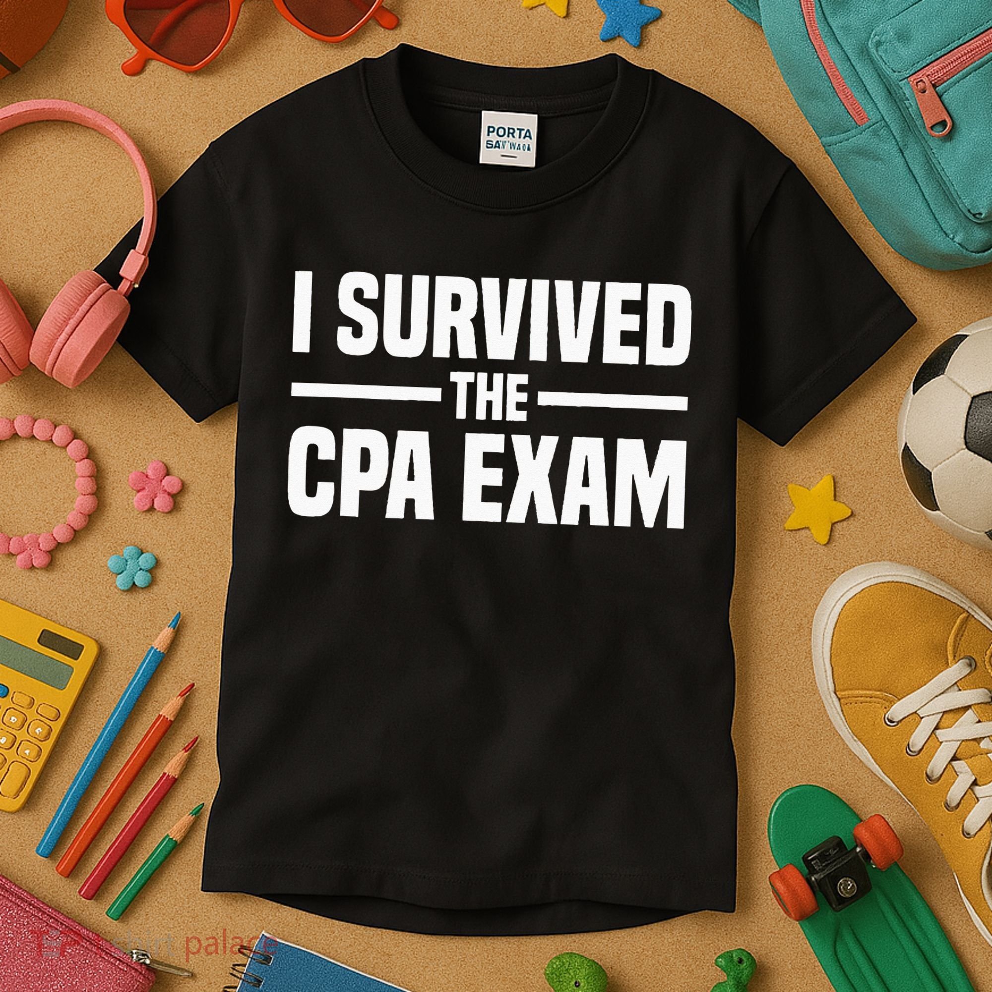 I Survived The CPA Exam Funny Certified Public Accountant Kids T-Shirt