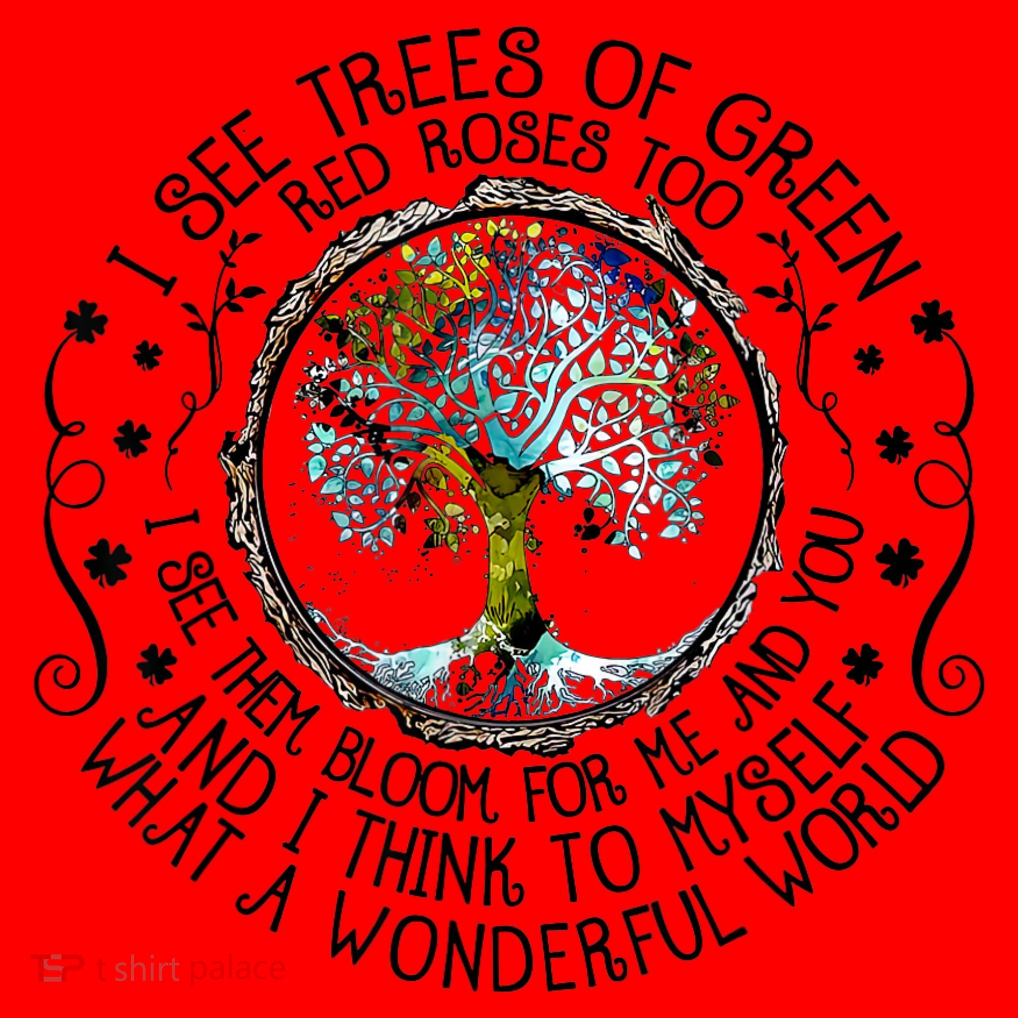I See Trees Of Green Red Roses Too What A Wonderful World Santa Hat