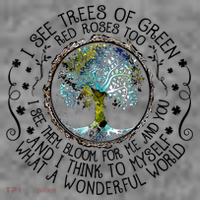 I See Trees Of Green Red Roses Too What A Wonderful World Women's Hoodie thumb 2