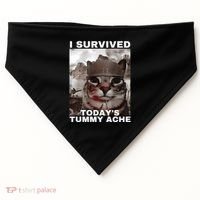 I Survived Todays Tummy Ache USA-Made Doggie Bandana thumb 0