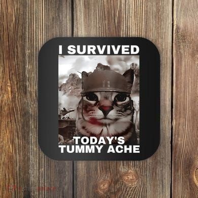 I Survived Todays Tummy Ache Coaster