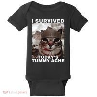 I Survived Todays Tummy Ache Baby Bodysuit thumb 0