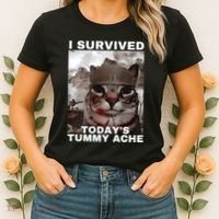 I Survived Todays Tummy Ache Women's T-Shirt thumb 2