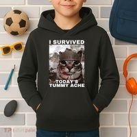 I Survived Todays Tummy Ache Kids Hoodie thumb 2