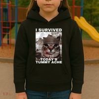 I Survived Todays Tummy Ache Kids Hoodie thumb 3