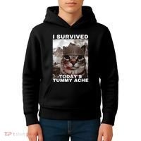 I Survived Todays Tummy Ache Kids Hoodie thumb 4