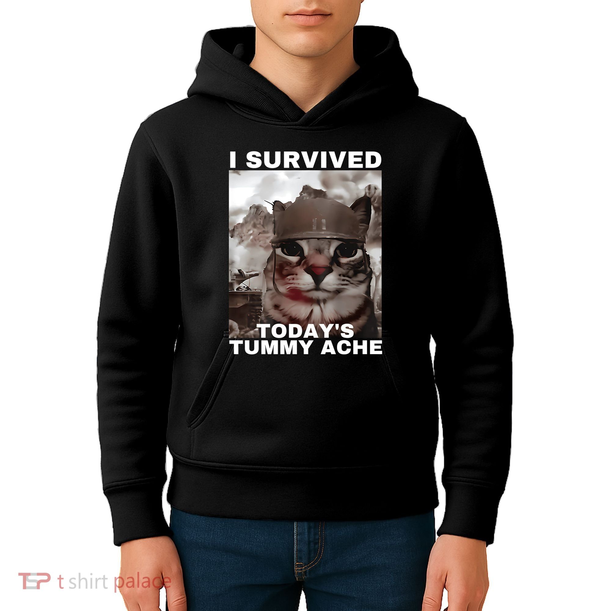 I Survived Todays Tummy Ache Kids Hoodie