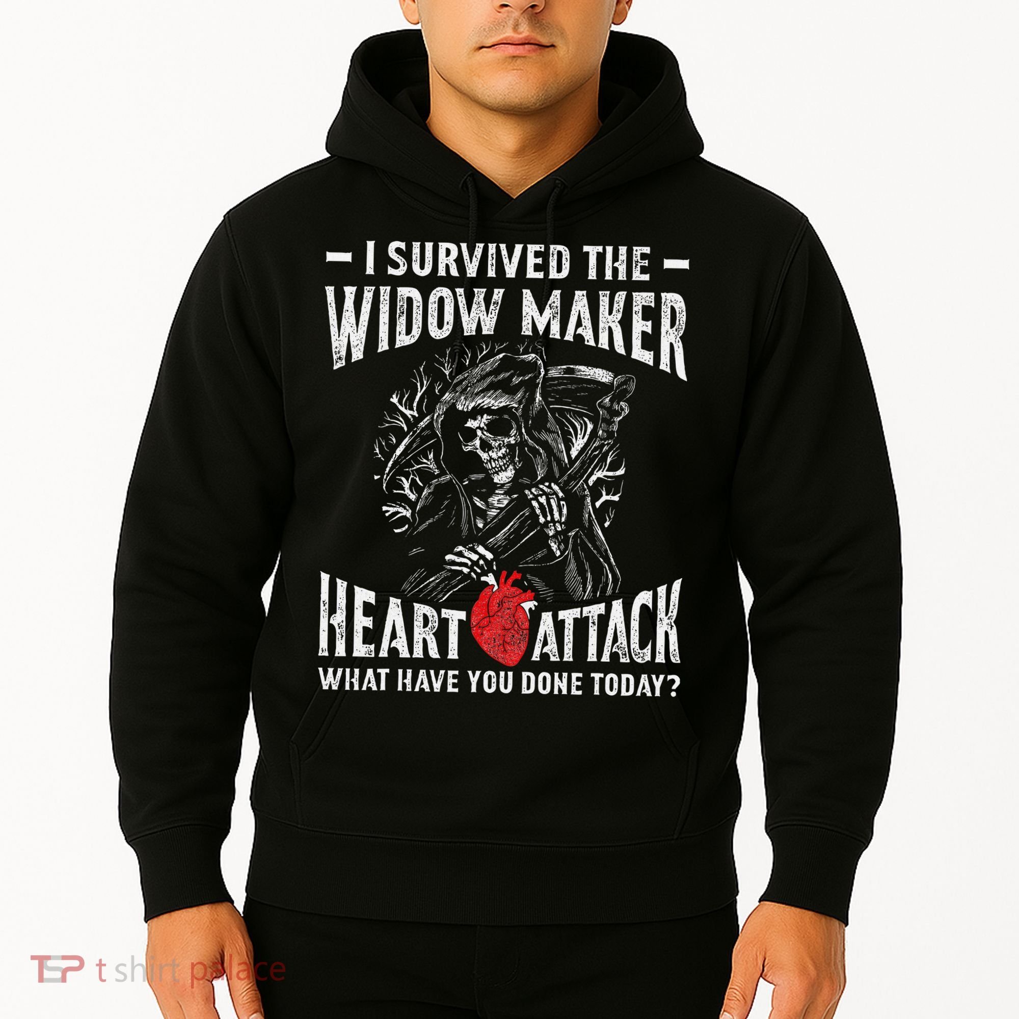 I Survived The Widow Maker Heart Attack Heart Disease Hoodie