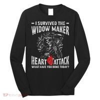 I Survived The Widow Maker Heart Attack Heart Disease Long Sleeve Shirt thumb 0