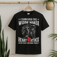 I Survived The Widow Maker Heart Attack Heart Disease T-Shirt thumb 2