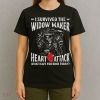 I Survived The Widow Maker Heart Attack Heart Disease T-Shirt thumb 4