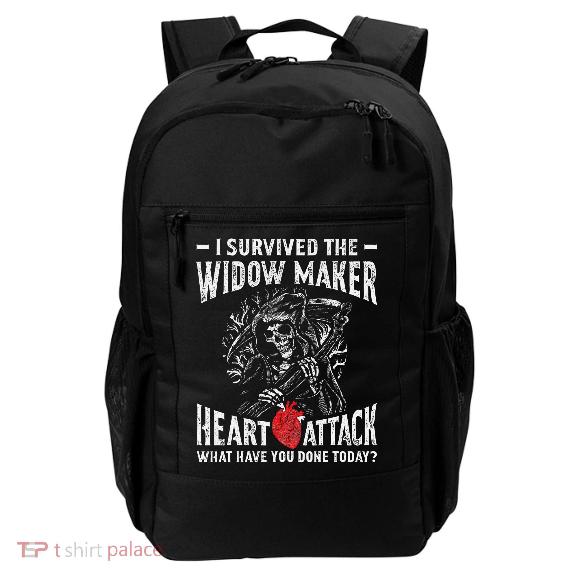 I Survived The Widow Maker Heart Attack Heart Disease Backpack