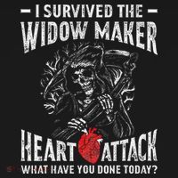 I Survived The Widow Maker Heart Attack Heart Disease Button thumb 1