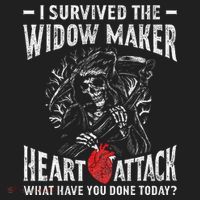 I Survived The Widow Maker Heart Attack Heart Disease Beanie thumb 2