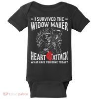 I Survived The Widow Maker Heart Attack Heart Disease Baby Bodysuit thumb 0