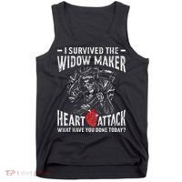I Survived The Widow Maker Heart Attack Heart Disease Tank Top thumb 0