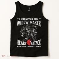 I Survived The Widow Maker Heart Attack Heart Disease Tank Top thumb 2