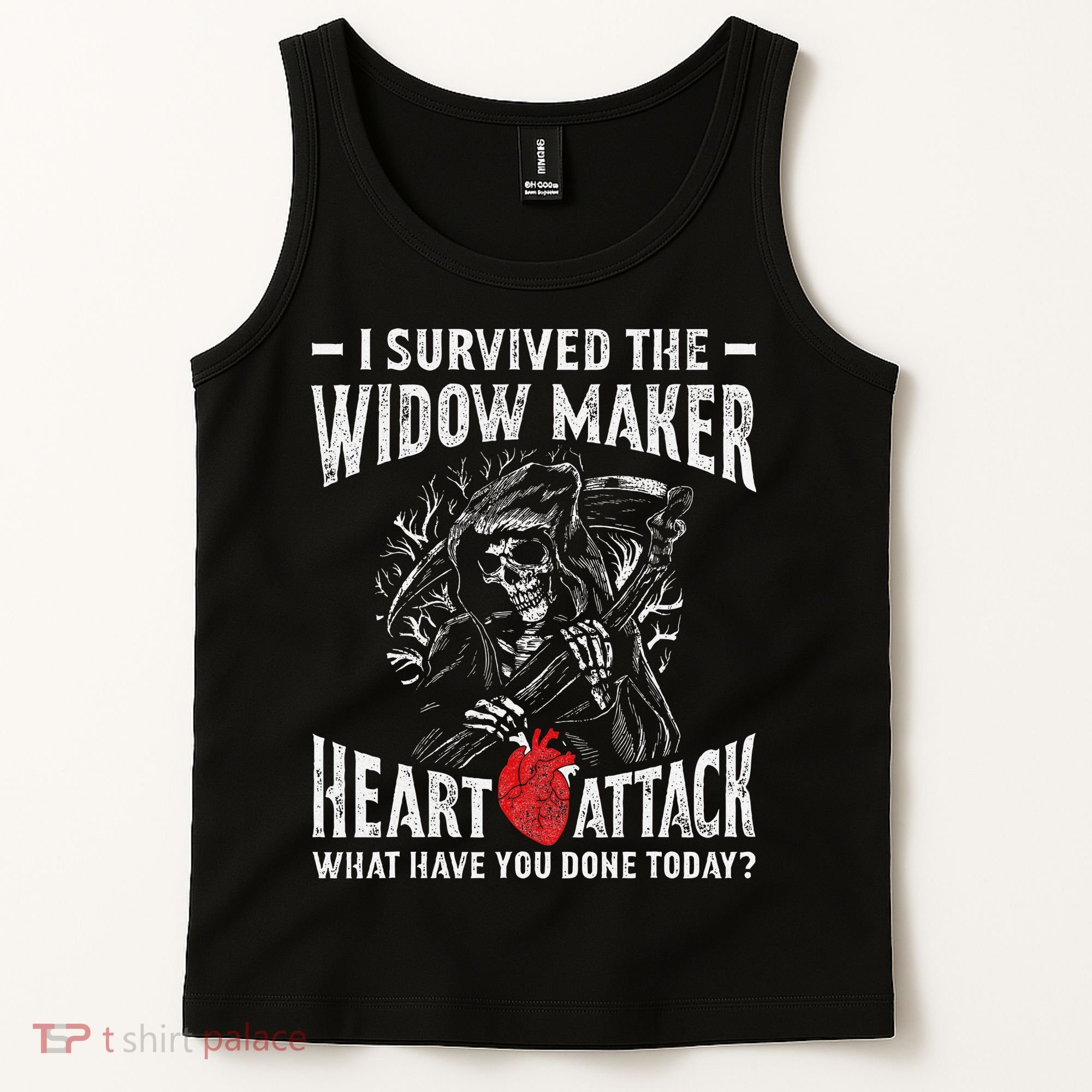 I Survived The Widow Maker Heart Attack Heart Disease Tank Top
