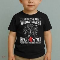 I Survived The Widow Maker Heart Attack Heart Disease Toddler T-Shirt thumb 2