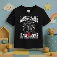 I Survived The Widow Maker Heart Attack Heart Disease Toddler T-Shirt thumb 3