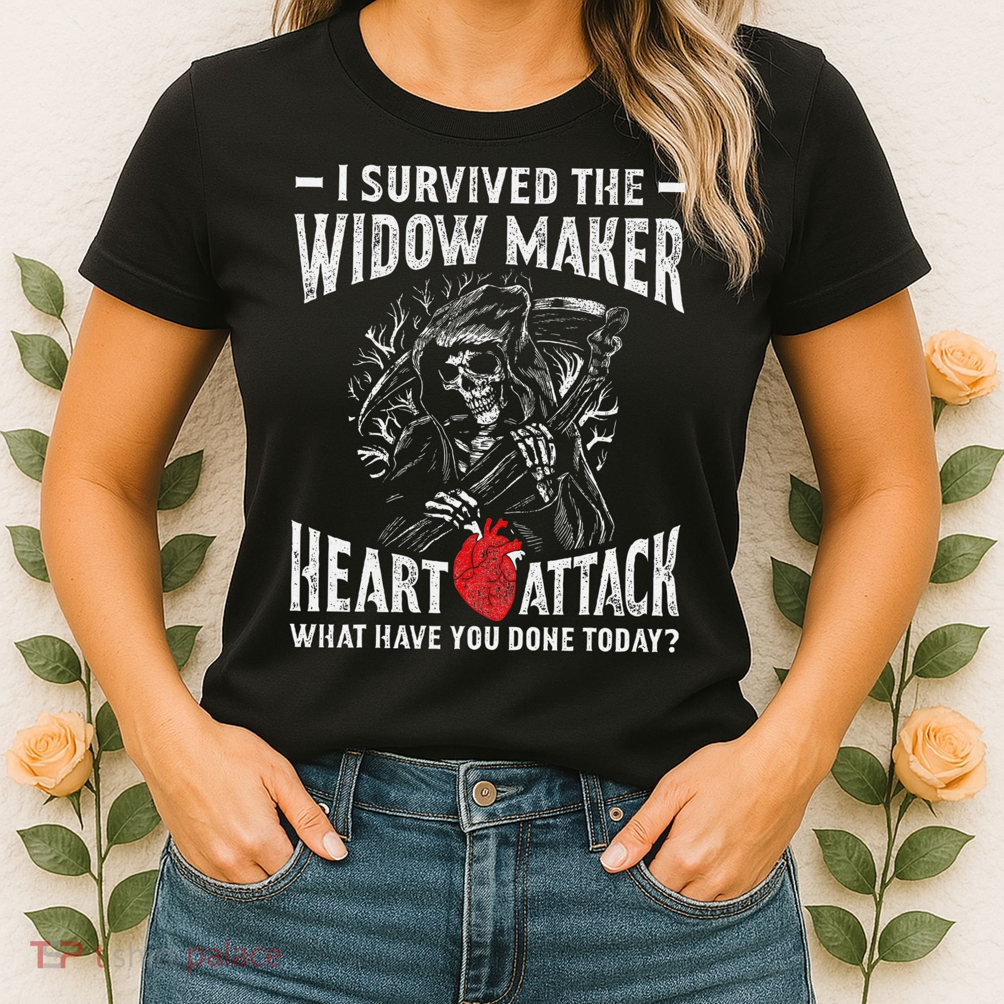 I Survived The Widow Maker Heart Attack Heart Disease Women's T-Shirt