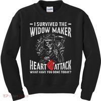 I Survived The Widow Maker Heart Attack Heart Disease Kids Sweatshirt thumb 0
