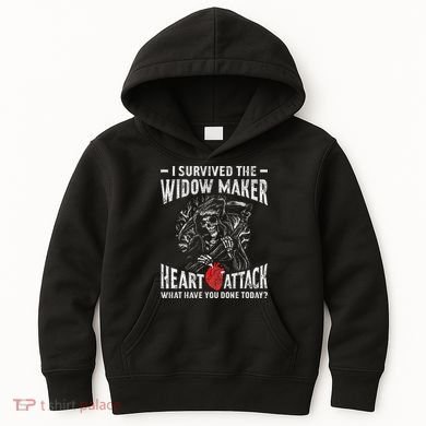 I Survived The Widow Maker Heart Attack Heart Disease Kids Hoodie
