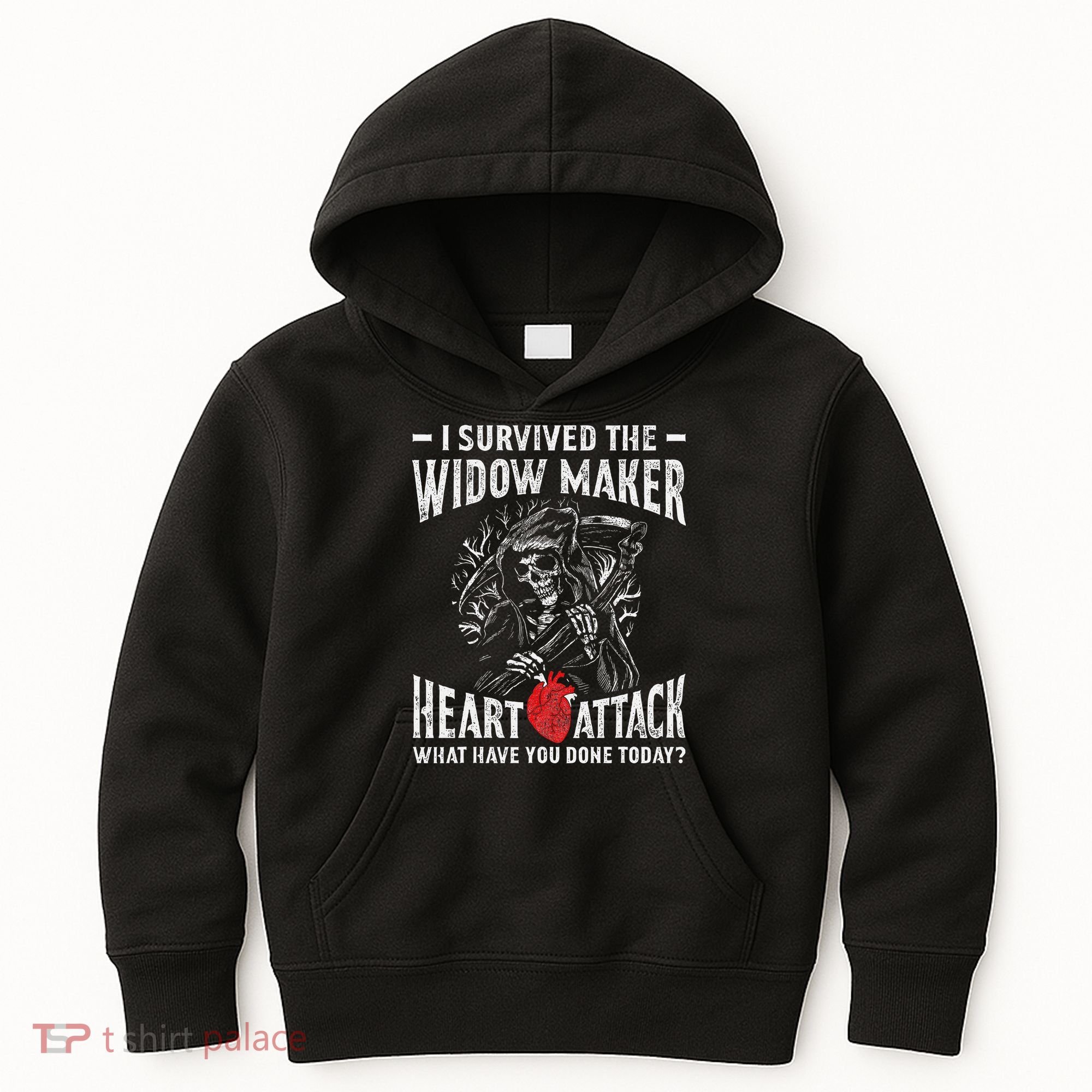 I Survived The Widow Maker Heart Attack Heart Disease Kids Hoodie