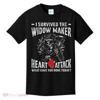 I Survived The Widow Maker Heart Attack Heart Disease Kids T-Shirt thumb 0