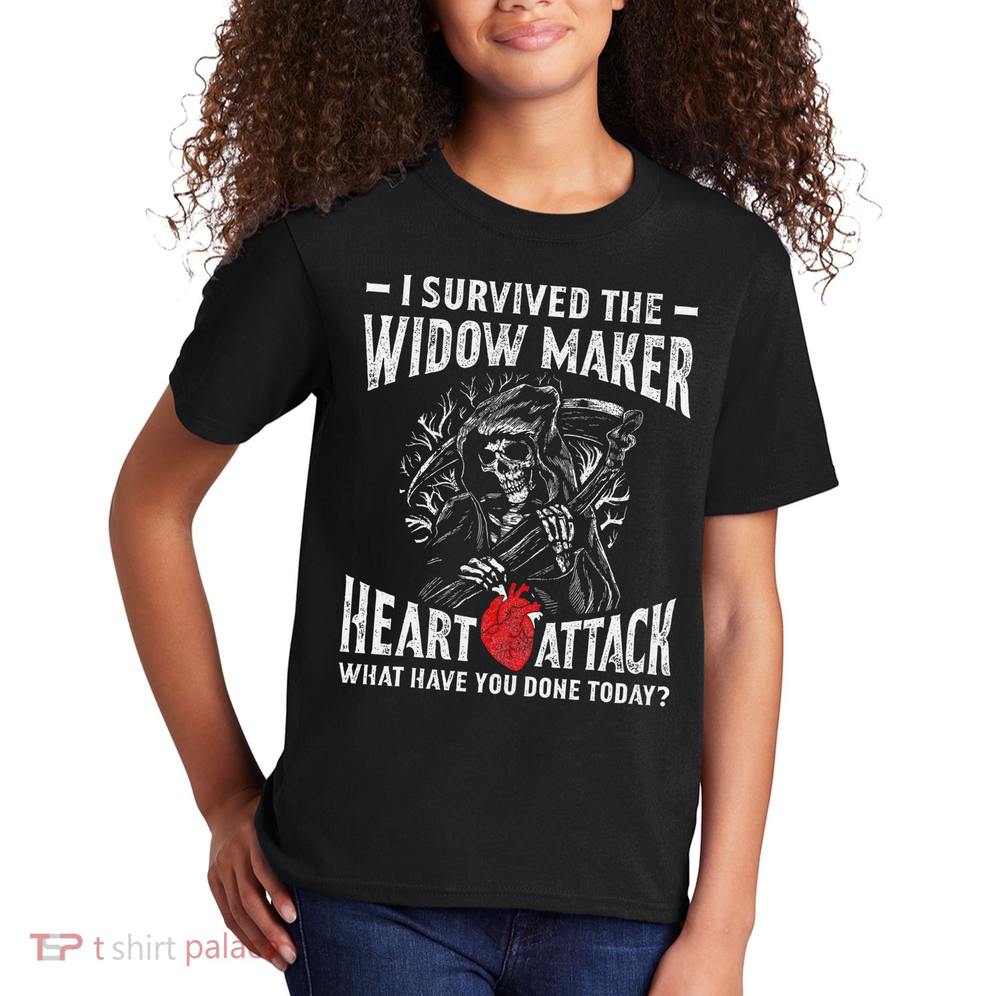 I Survived The Widow Maker Heart Attack Heart Disease Kids T-Shirt