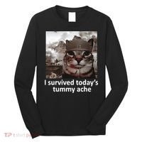 I Survived TodayS Tummy Ache Long Sleeve Shirt thumb 0