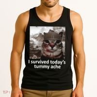 I Survived TodayS Tummy Ache Tank Top thumb 3