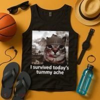 I Survived TodayS Tummy Ache Tank Top thumb 4