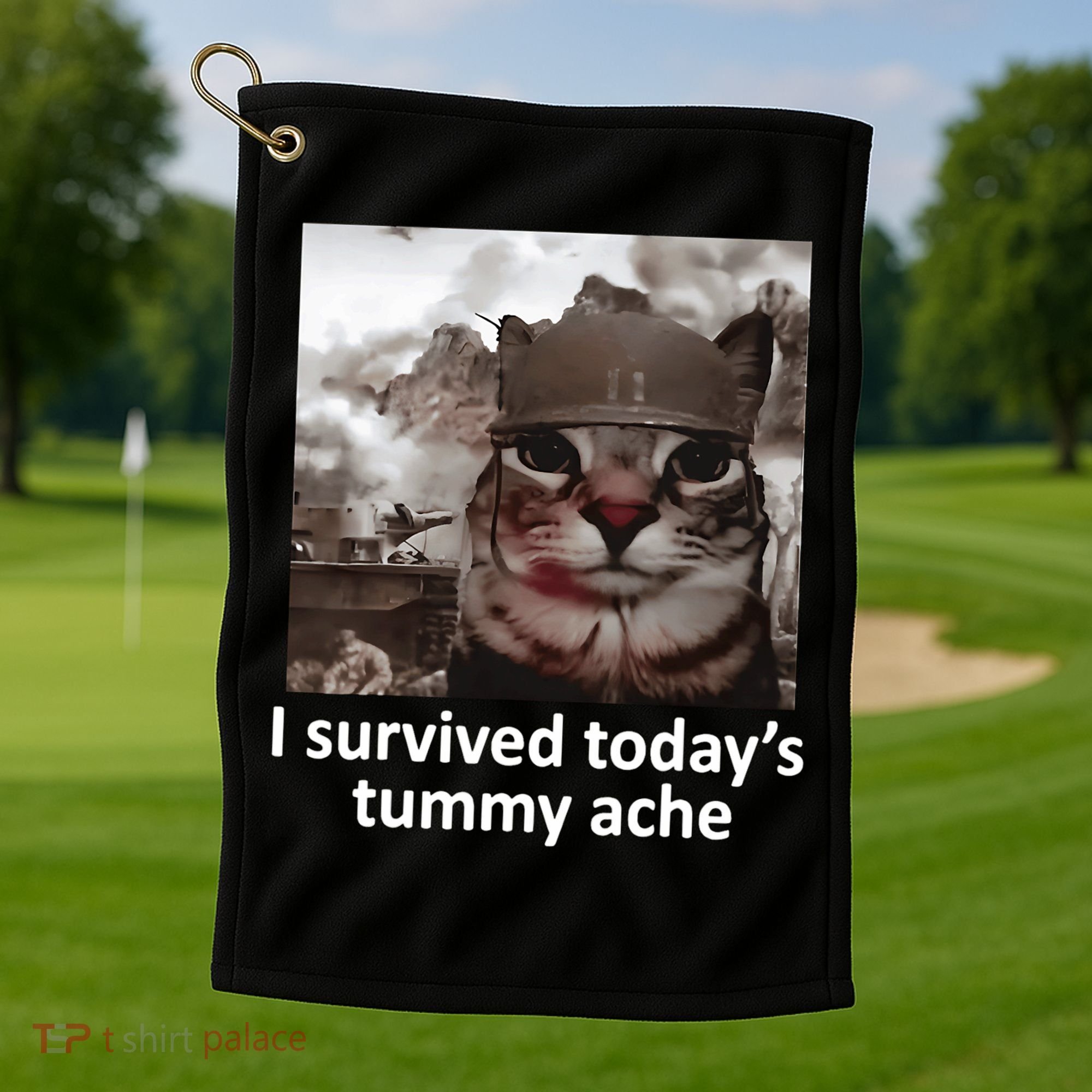 I Survived TodayS Tummy Ache Golf Towel