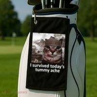 I Survived TodayS Tummy Ache Golf Towel thumb 2