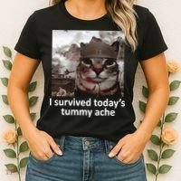 I Survived TodayS Tummy Ache Women's T-Shirt thumb 2