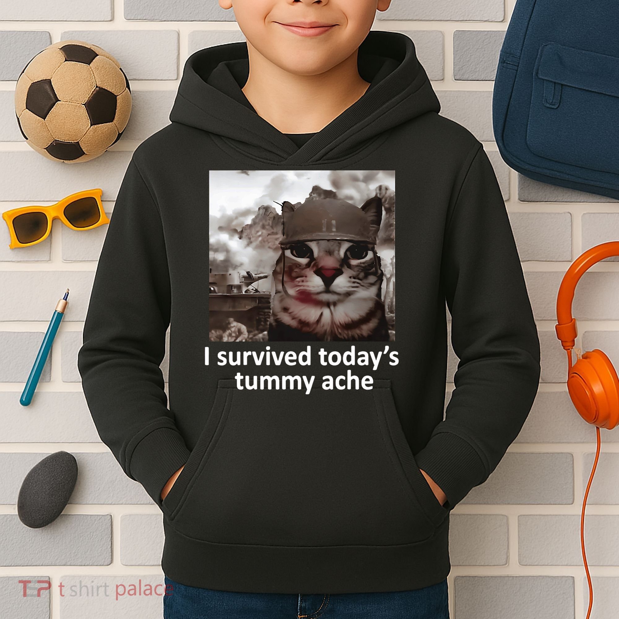 I Survived TodayS Tummy Ache Kids Hoodie