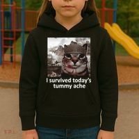 I Survived TodayS Tummy Ache Kids Hoodie thumb 3