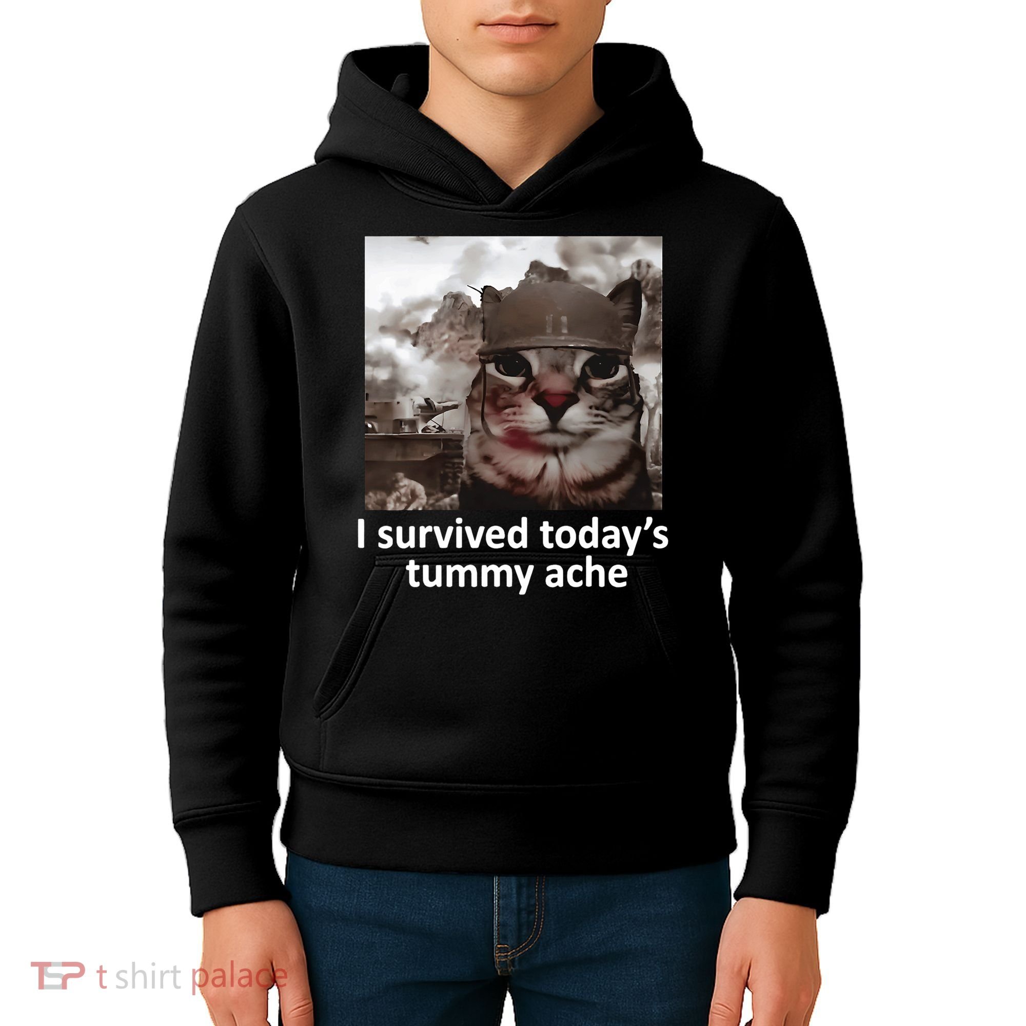 I Survived TodayS Tummy Ache Kids Hoodie