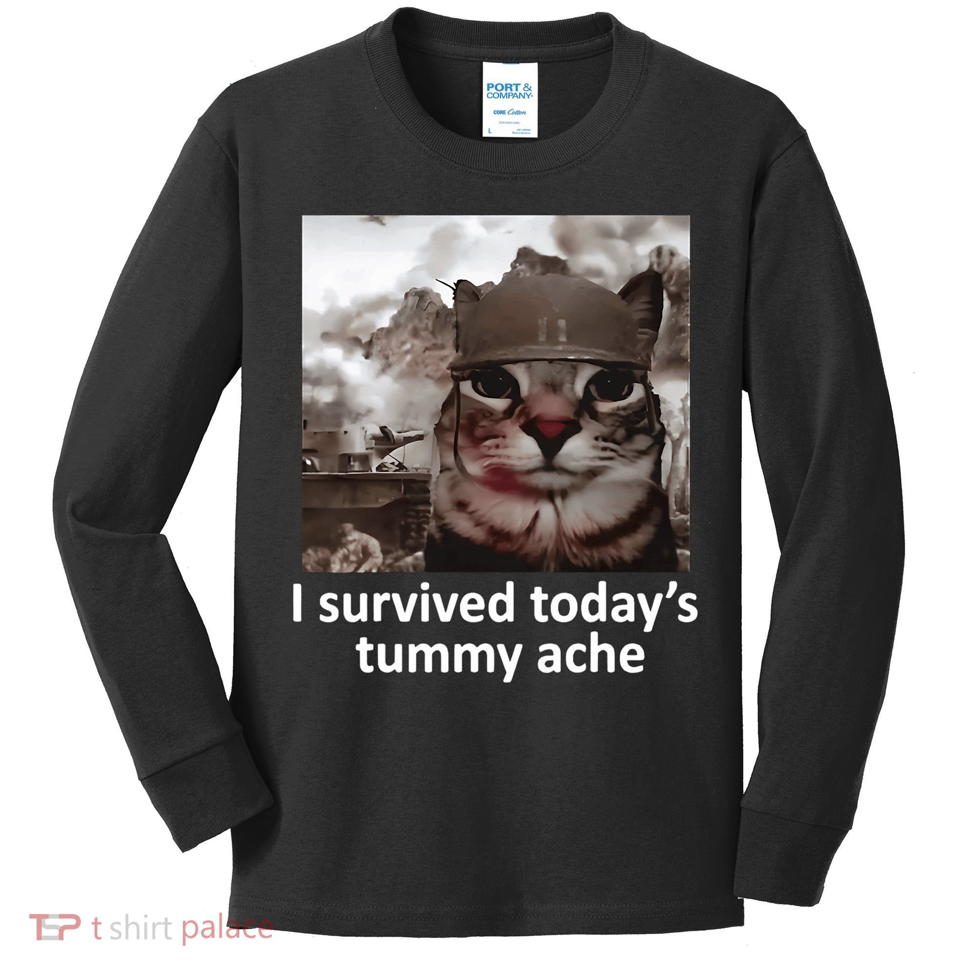 I Survived TodayS Tummy Ache Kids Long Sleeve Shirt