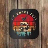 Id Smoke That Funny Smoked Meat BBQ Chef Barbecue Coaster thumb 0